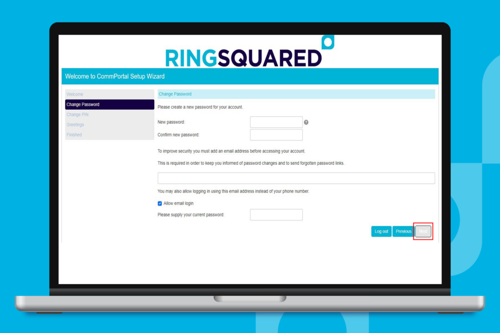 Create Your New RingSquared Password